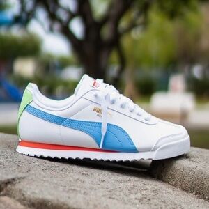 Mens Puma Roma Basic (White/Multi)